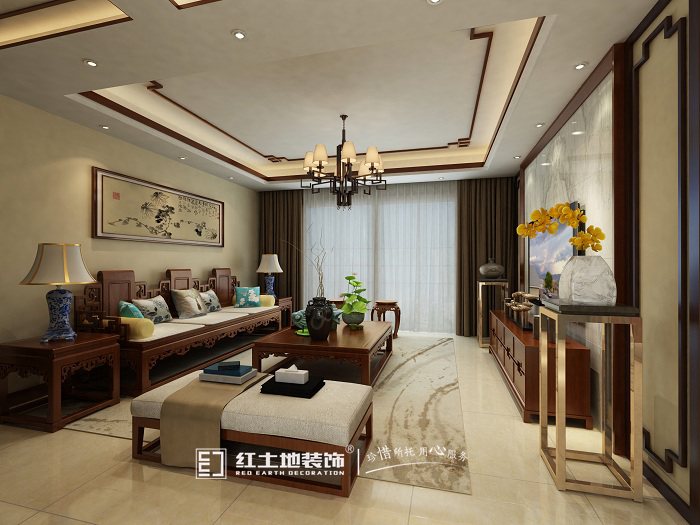 145平米中式風格新房裝修設計，看完好心動！