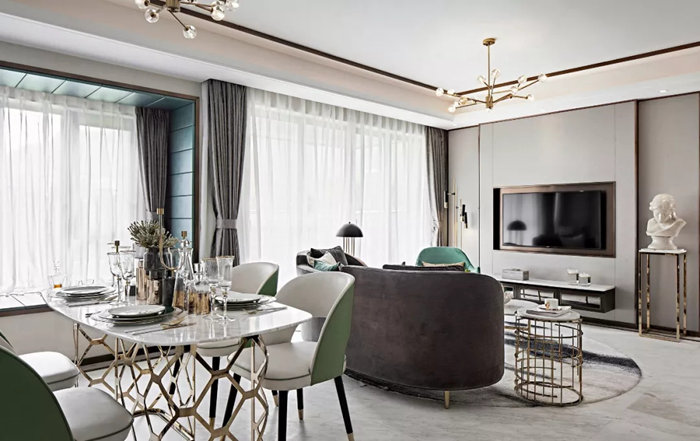 珠海89平米現(xiàn)代簡約輕奢裝飾，細節(jié)之處盡顯雅致和格調！