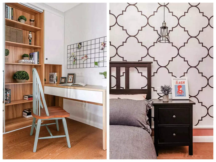 90平米小戶型裝修除了卡座餐廳還有超大飄窗，竟有隱藏式衣帽間設(shè)計(jì)！