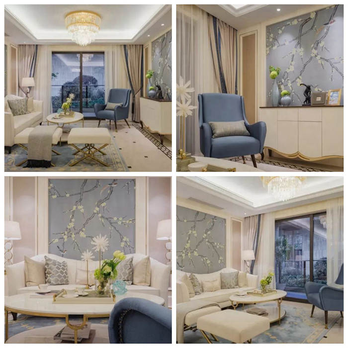 華發(fā)悅府128平米法式風(fēng)格裝修樣板間設(shè)計(jì)，紅土地裝飾推薦