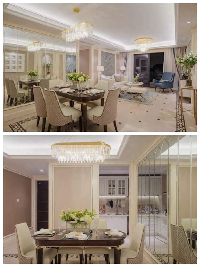 華發(fā)悅府128平米法式風(fēng)格裝修樣板間設(shè)計(jì)，紅土地裝飾推薦