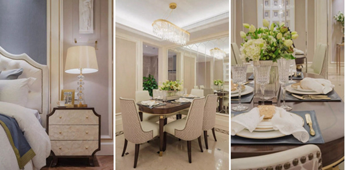 華發(fā)悅府128平米法式風(fēng)格裝修樣板間設(shè)計(jì)，紅土地裝飾推薦