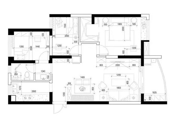 打造88㎡美式小三居，新房裝修前后效果圖對比