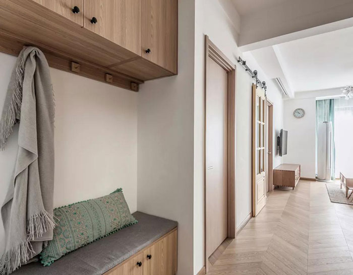 珠海85㎡日式新房裝修，原木與白完美結(jié)合