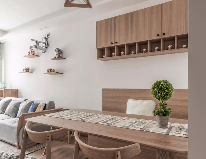 珠海85㎡日式新房裝修，原木與白完美結(jié)合