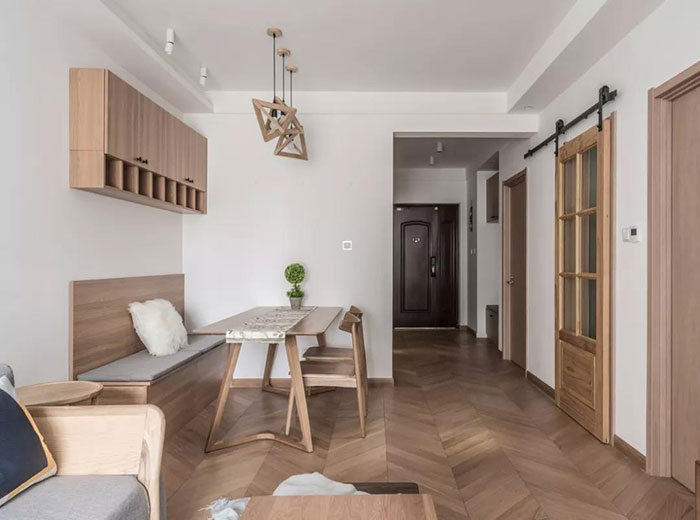 珠海85㎡日式新房裝修，原木與白完美結(jié)合