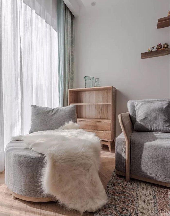 珠海85㎡日式新房裝修，原木與白完美結(jié)合