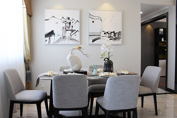 珠海紅土地裝飾實(shí)景裝修案例，新中式古典之間清雅古風(fēng)！