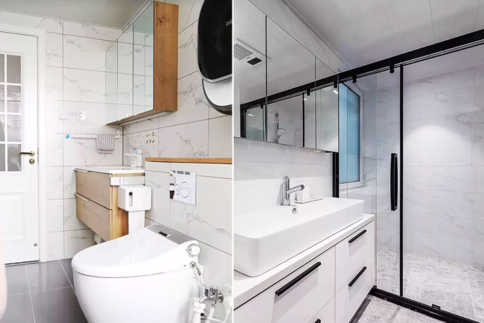 和很丑的裝修說(shuō)再見(jiàn)，衛(wèi)生間墻磚地磚這樣搭配，更美！