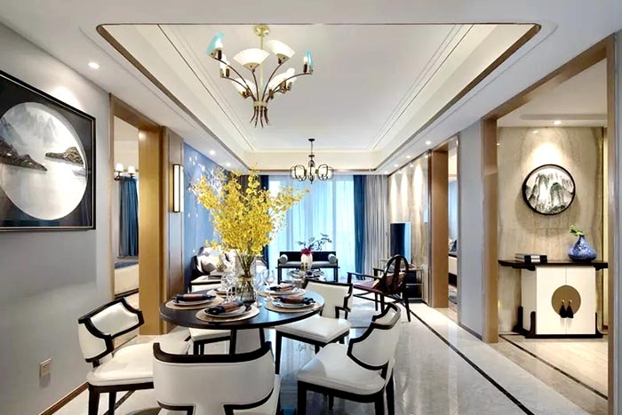 140平米新中式大宅裝修設(shè)計，雅致東方的詩意禪韻！