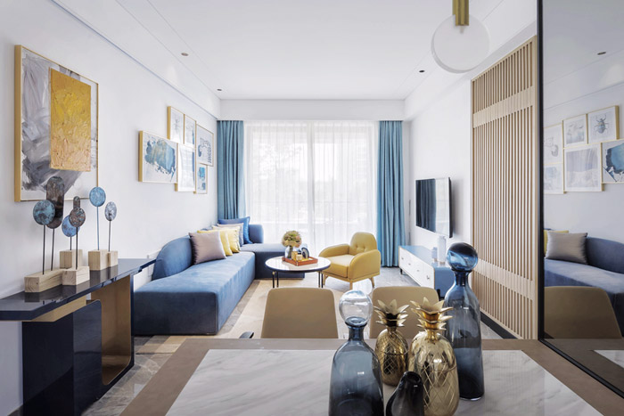 美式風(fēng)格新房裝修設(shè)計(jì)案例，孔雀藍(lán)打造幸福的家！