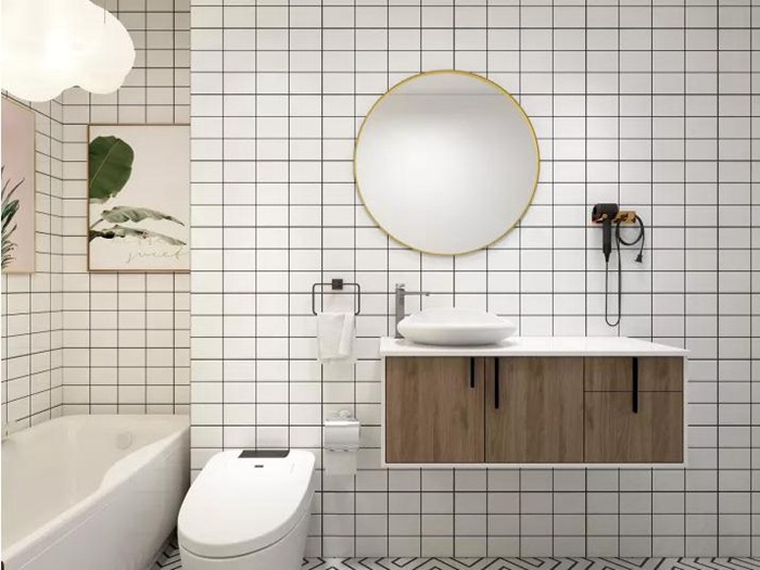 小衛(wèi)浴也能裝出豪宅的高級(jí)感。