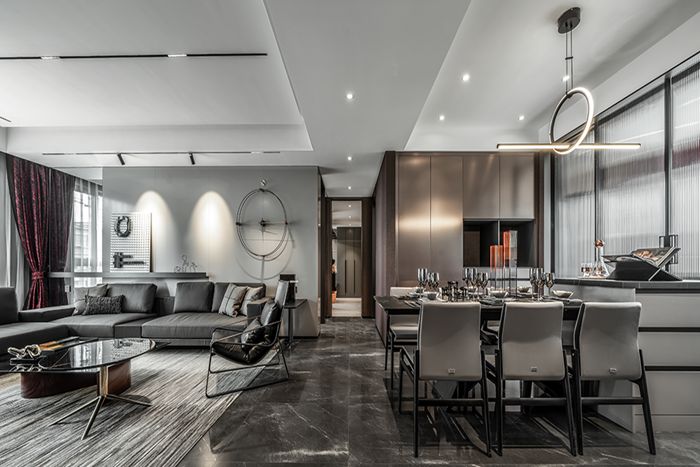 珠海氣質(zhì)高級黑裝修案例，簡約時尚、格調(diào)十足！