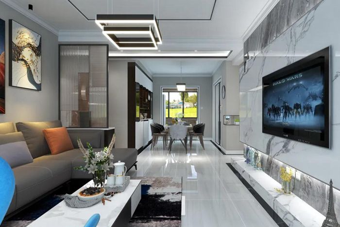 黑白灰風(fēng)格厚重輕盈，打造珠海裝修平衡的美感。