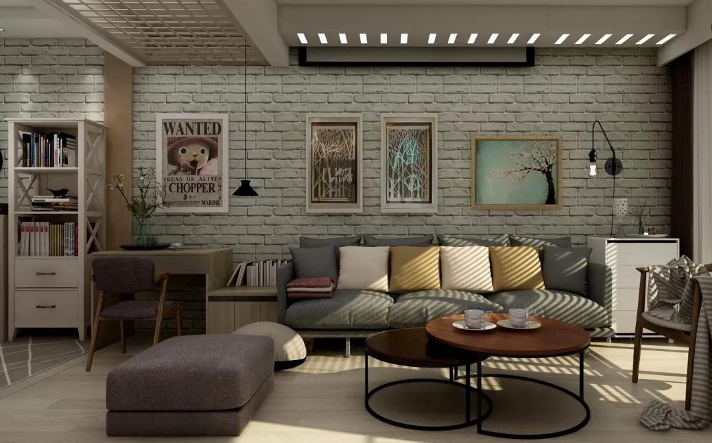 現(xiàn)代北歐夾雜工業(yè)風裝修的珠海舊房改造，沉穩(wěn)而內(nèi)斂