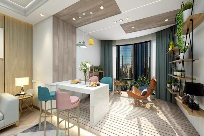 珠海裝修改造北歐風格設計，全屋增加了層次感的造型