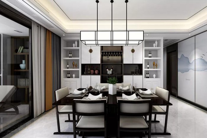 新中式的裝修設(shè)計(jì)，色彩和諧統(tǒng)一